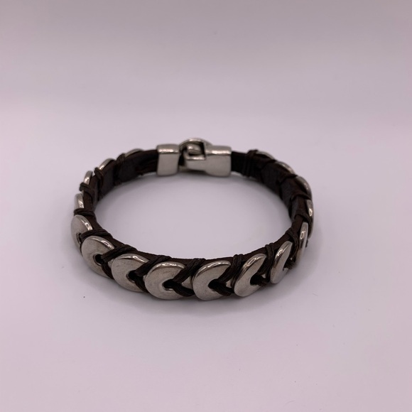 UNO De 50 silver plate leather bracelet - Picture 3 of 7